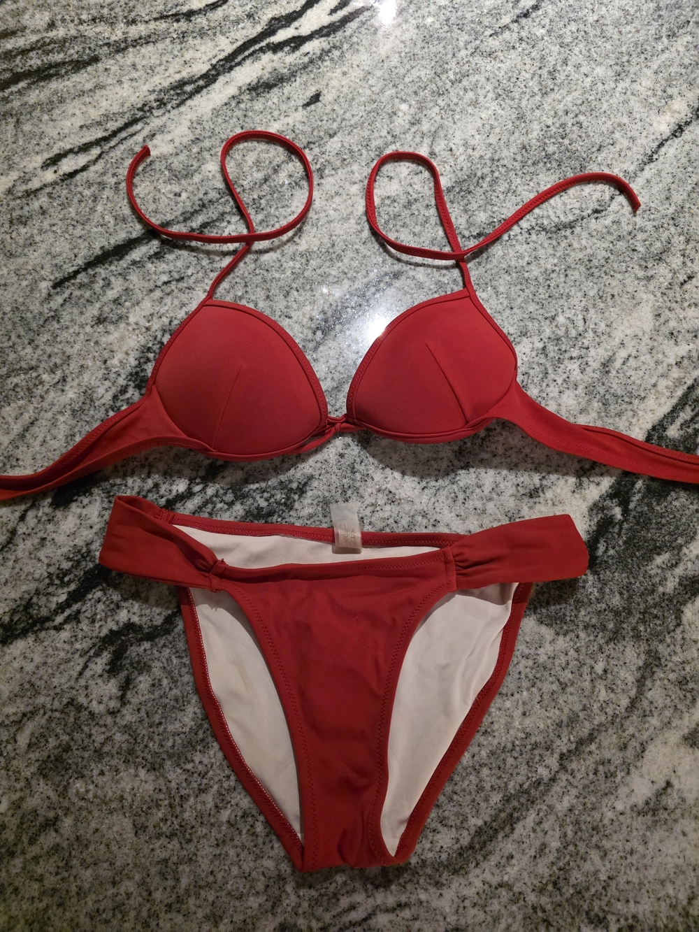 Victoria Secret Red Push-Up Swim Bikini Set. Size S (A-B cups)